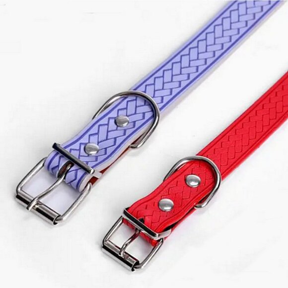 Kasen Herringbone Dark Teal Green Dog Collar Medium Gift Packaged - Picture 3 of 10